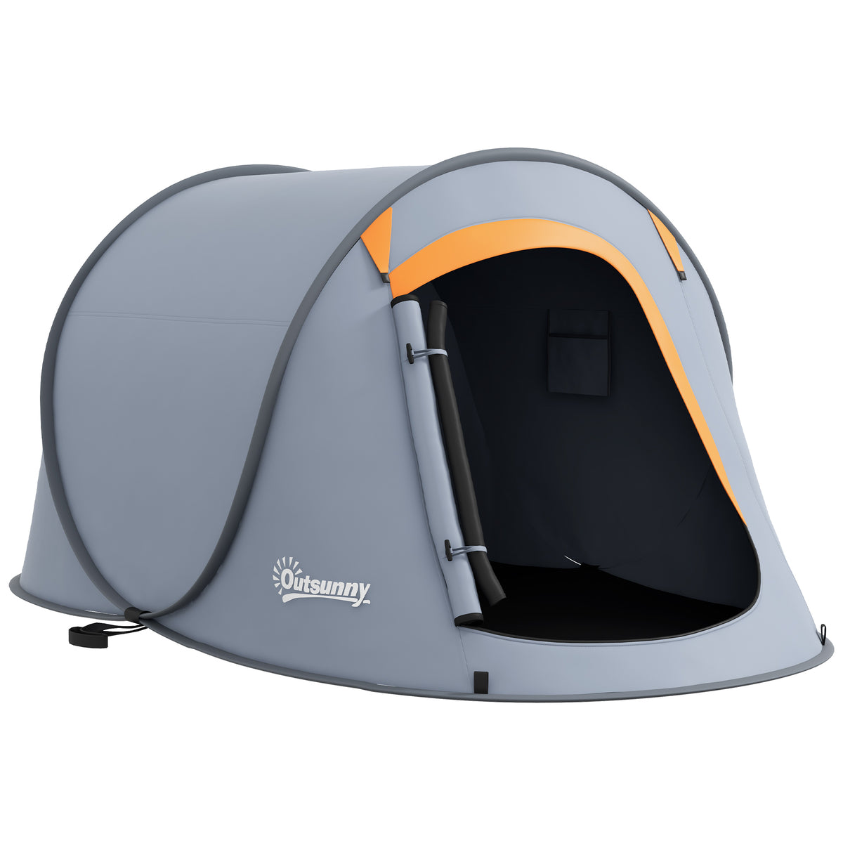 Outsunny Two-Man Pop-Up Dome Tent, with Accessories - Grey