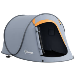 Outsunny Two-Man Pop-Up Dome Tent, with Accessories - Grey