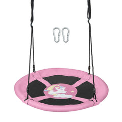 100cm Round Saucer Tree Swing with Adjustable Ropes-Pink