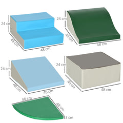 مجموعة ألعاب ناعمة مكونة من 6 قطع من HOMCOM للأطفال للتسلق والزحف، متعددة الألوان