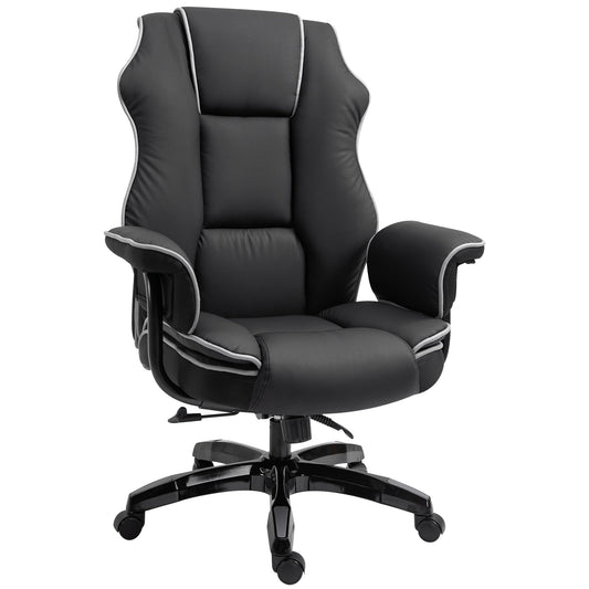 Vinsetto Executive Office Chair, PU Leather High Back Desk Chair with Height Adjustable, Reclining Swivel Computer Chair for Home, Black