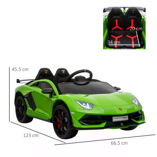 HOMCOM Lamborghini SVJ 12V Kids Electric Ride On Car Sport Racing Toy RC for 3-8 Yrs