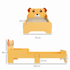 ZONEKIZ Puppy-Themed Kids Bed, for Ages 3-6 Years, 143 x 74 x 58cm