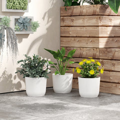 Outsunny Set of Three √ê¬§22cm Planters - White