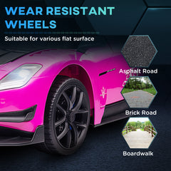 AIYAPLAY Maserati GT2 Licensed 12V Kids Electric Ride on Car with 4 Suspension Wheels, Remote Control, Music, Horn, Lights, Pink