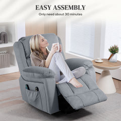 HOMCOM Eight Massage Point Electric Reclining Lift Chair, with Remote - Grey