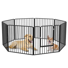 PawHut 80cm 8 Panels Heavy Duty Dog Pen, Pet Playpen for Indoors, Outdoors, Small, Medium Dogs