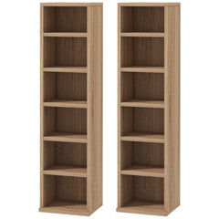 HOMCOM Set of Two 102 CD Storage Units - Wood-Effect