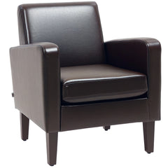 HOMCOM Faux Leather Simple Armchair - Brown