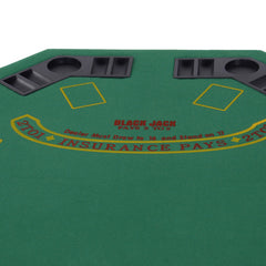 HOMCOM 8 Player Folding Games Poker Table with Chip Cup Holder Steel Base Felt Top Octagon Blackjack Green