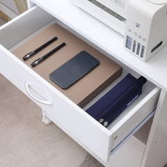 Vinsetto Printer Stand Mobile Printer Cabinet with Storage, Open Shelf, Drawer for Home Office, 60cm x 39cm x 80cm, White