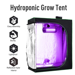 Outsunny Grow Tent Reflective Mylar Hydroponic with Adjustable Vents and Floor Tray for Indoor Plant Growing, 120 x 60 x 150 cm (47" x 23.5" W x 59")