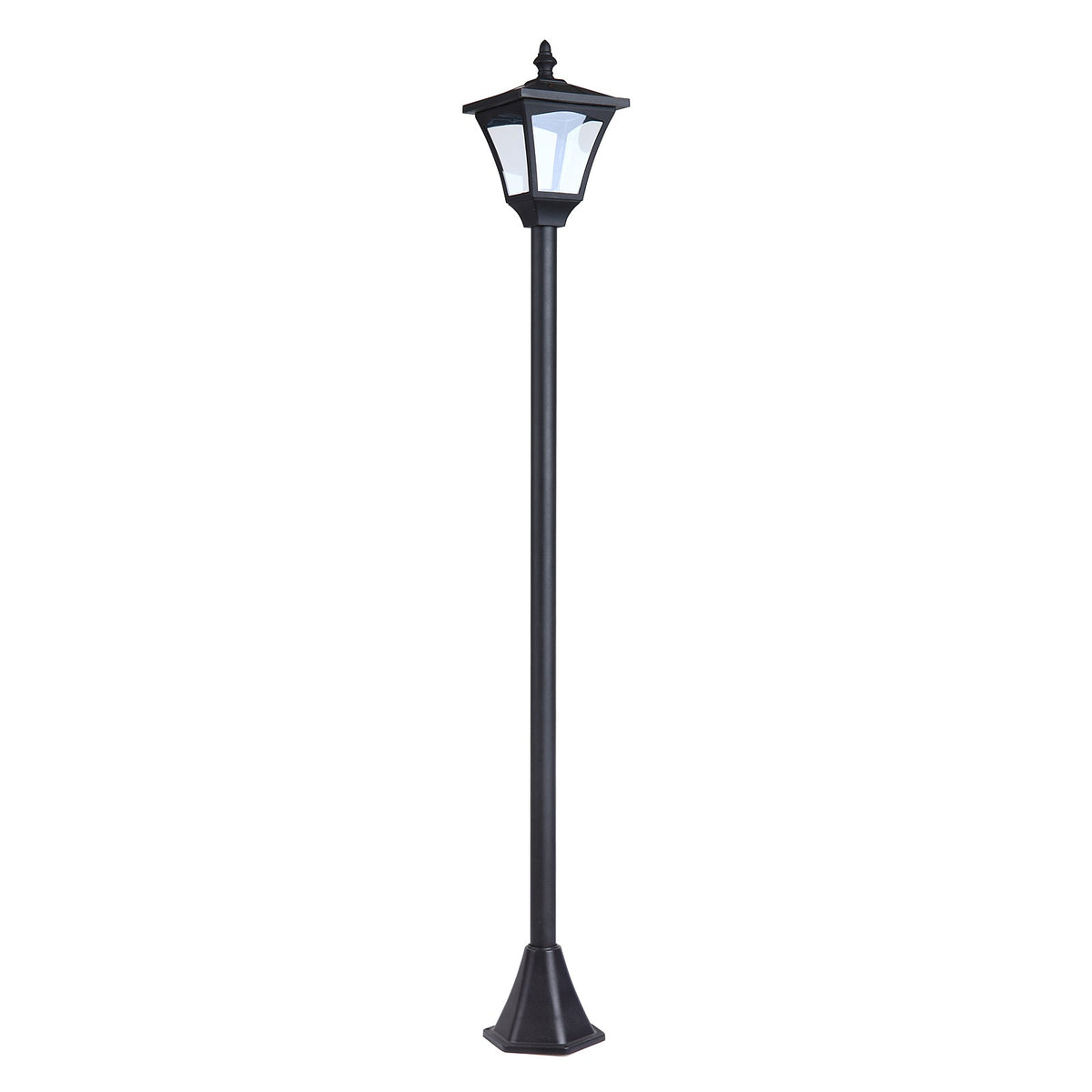 Outsunny Outdoor Garden Solar Post Lamp Photosensitive LED Lantern Bollard Pathway 1.2M Tall √¢‚Ç¨‚Äú Black