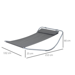 Outsunny Rocking Swing Relaxing Day Bed Outdoor Single Sun Lounger Hammock - Grey