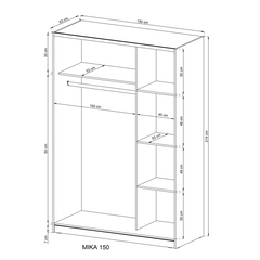 Mika 02 Sliding Door Wardrobe 150cm