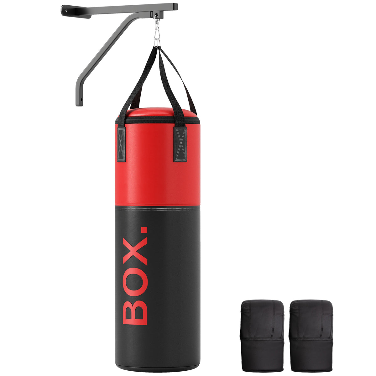 SPORTNOW Unfilled Punching Bag Set with Boxing Bag Bracket, Boxing Gloves, Hand Wraps and 360√Ç¬∞ Swivel Hook