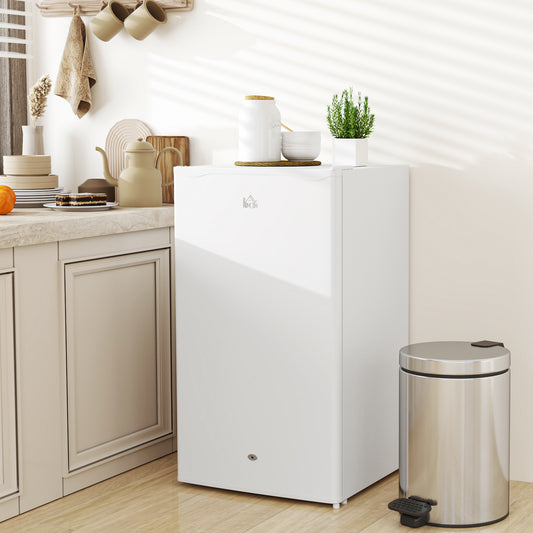 HOMCOM 91L Freestanding Under-Counter Fridge with Lock - White