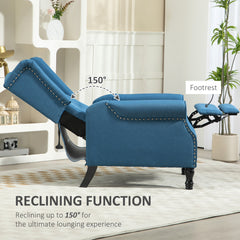 HOMCOM 150√Ç¬∞ Reclining Vintage Armchair, with footrest - Blue