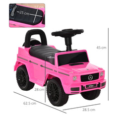 HOMCOM 3 in 1 Kids Ride On Car G350 Licensed Foot To Floor Slider Toddler Push Along NO POWER Pink 12-36 months