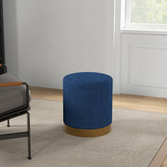 HOMCOM Soft Padded Corduroy Footstool - Dark Blue