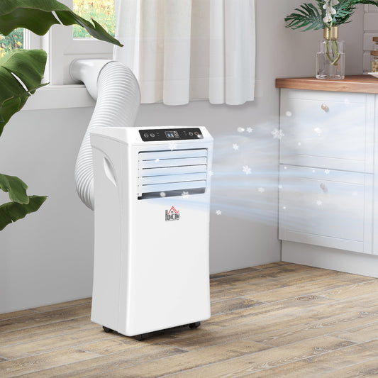 HOMCOM 10000 BTU Air Conditioning Unit, 3-in-1 Portable Air Conditioner, Dehumidifier, Cooling Fan with Remote Control, Digital Display, 2 Speeds, 24H Timer, Window Venting Kit, 18m√Ç¬≤