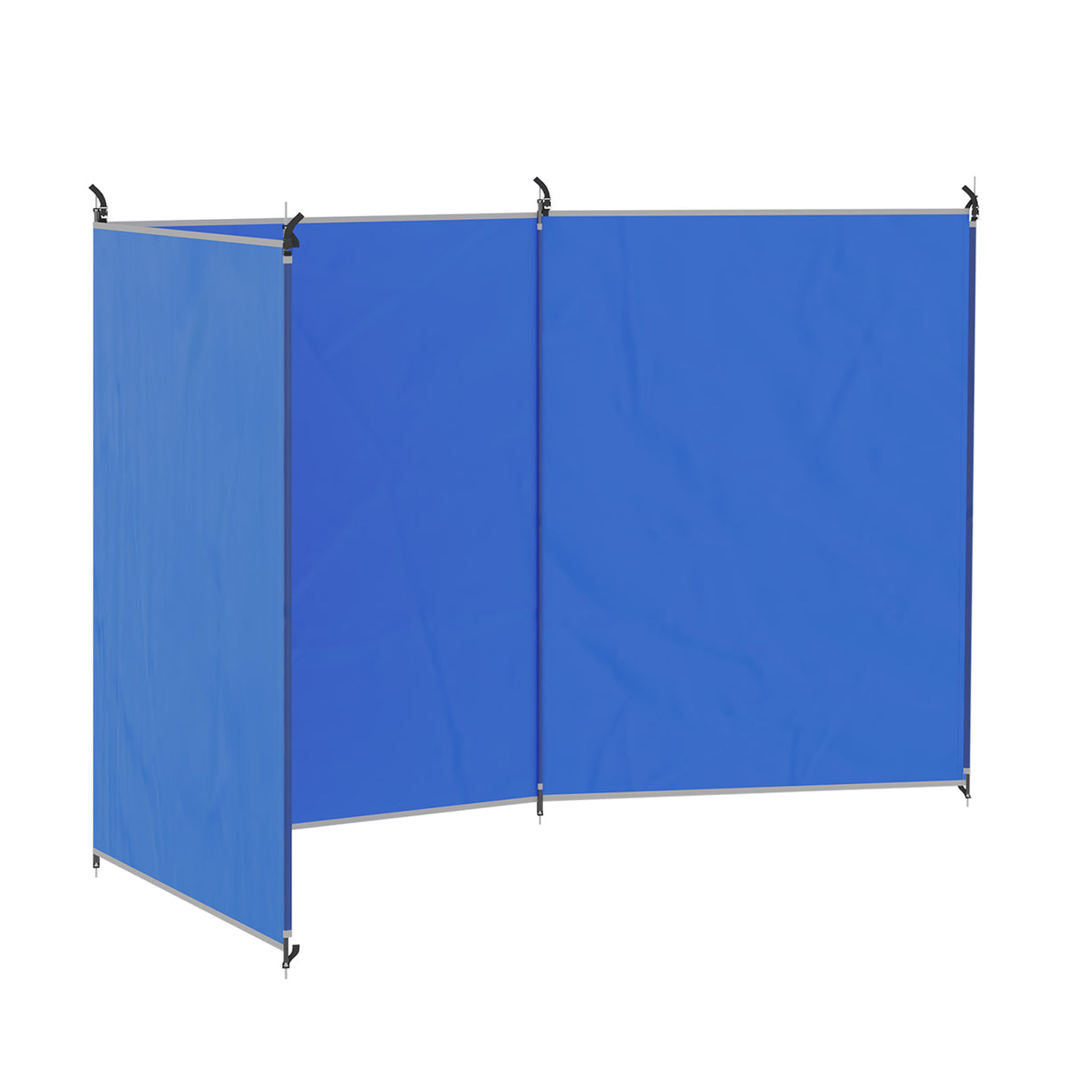 Outsunny Camping Windbreak, Foldable Portable Wind Blocker w/ Carry Bag and Steel Poles, Beach Sun Screen Shelter Privacy Wall, 450cm x 150cm