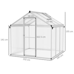 Outsunny 6 x 6ft Aluminium Frame Greenhouse