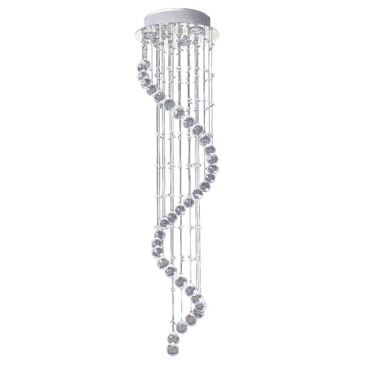 HOMCOM Modern Crystal Chandelier Ceiling Light Pendant Lamp Chrome Finish Glass Droplets New, √ê¬§30 x 120cm