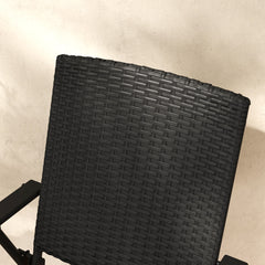 Outsunny Set of Two Folding Rattan Seat Chairs - Black