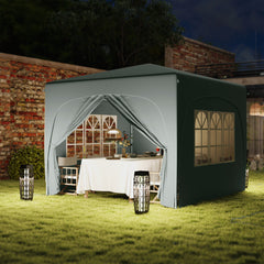 Outsunny 3 x 3m Pop-Up Gazebo Shelter, with Accessories - Light Grey