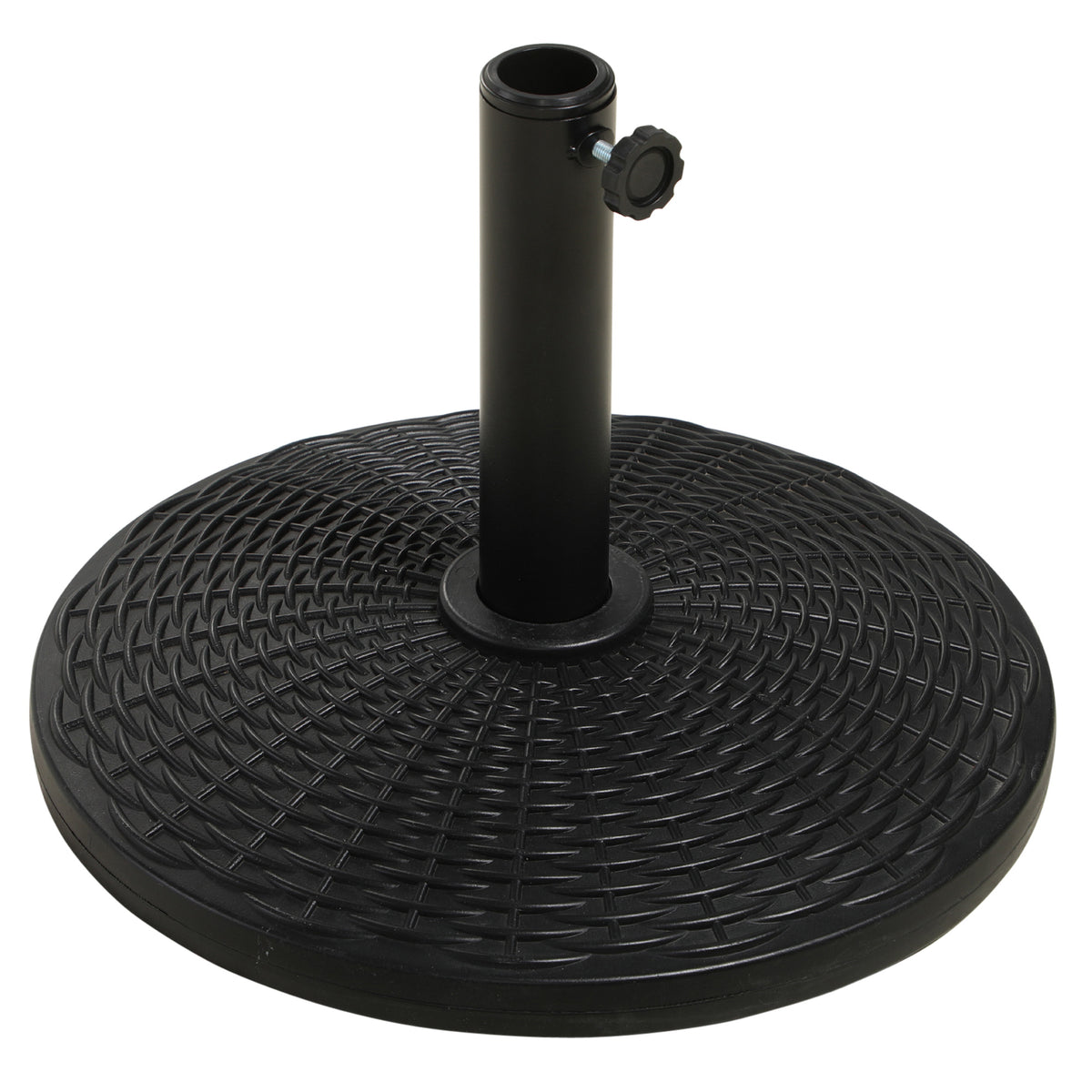 Outsunny 11.5 kg Plastic and Cement Rattan Pattern Parasol Base - Black