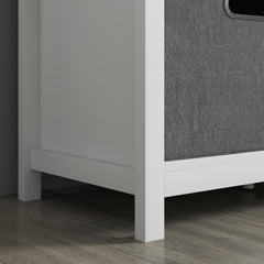 HOMCOM Shoe Storage Bench, with Cushion Seat - White/Grey