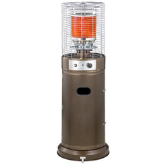 Outsunny 11KW Patio Bullet Heater with Tip-over Protection, Gas Glass Tube Electronic Ignition Floor Standing Stainless Steel Garden Outdoor 137Hcm