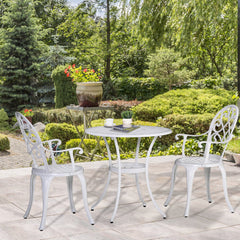 Outsunny Three-Piece Elegant Aluminium Garden Set - White