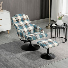 HOMCOM Faux Leather Reclining Chair and Footstool - Multicolour