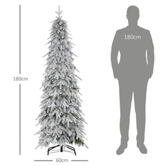 HOMCOM 6ft Snow-Covered Unlit Artificial Christmas Tree