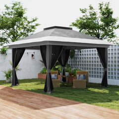 Outsunny 3.6 x 3.6m Pop-Up Gazebo, with Accessories - Grey