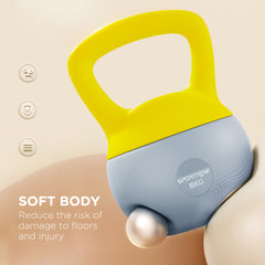 SPORTNOW Soft Kettlebell, 8kg Kettle Bell with Non-Slip Handle for Home Gym Weight Lifting and Strength Training, Yellow and Grey