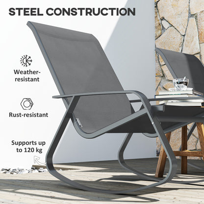 Outsunny Rocking Garden Chair - Grey