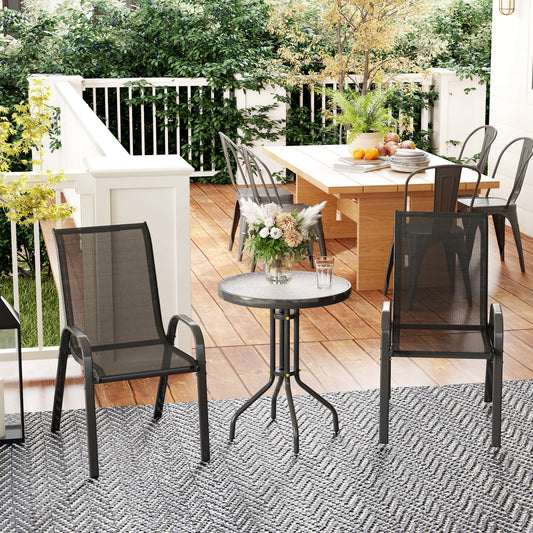 Outsunny Three-Piece Outdoor Garden Set - Black