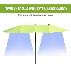 Outsunny Double-side Umbrella Parasol, â2.7x4.6Wx2.4H m-Grass Green