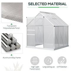 Outsunny 190 x 190cm Walk-In Polycarbonate Greenhouse