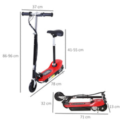 HOMCOM Outdoor Ride On Powered Scooter 120W Motor Bike 2 x 12V Battery - Red