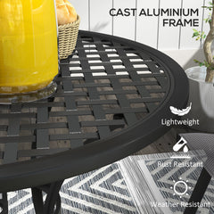 Outsunny Round Aluminium Table, with √¢≈í‚Ç¨50mm Parasol Hole