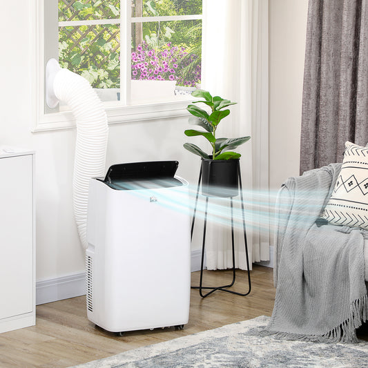 HOMCOM 14000 BTU Air Conditioning Unit, 3-in-1 Portable Air Conditioner, Dehumidifier, Fan with 3 Speeds, Sleep Mode, Remote, LED Display, 24H Timer, Window Venting Kit, Children Lock, 430 sq.ft