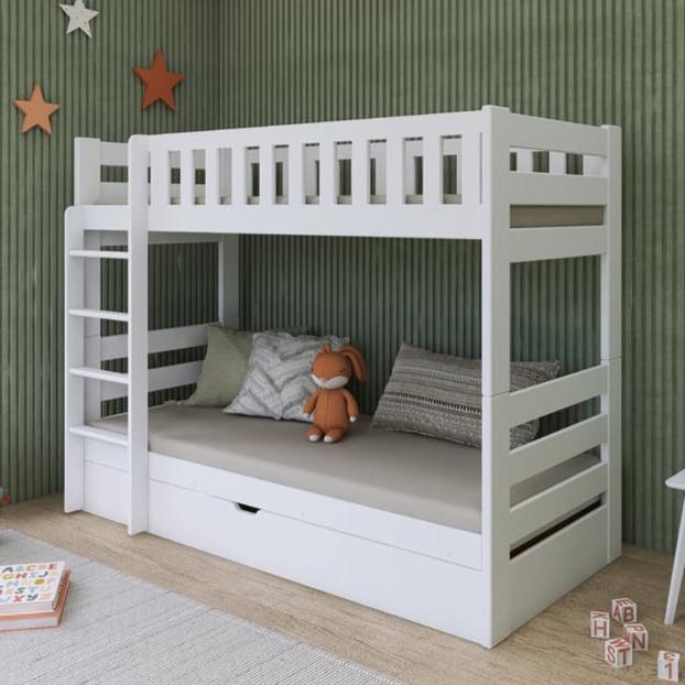 Wooden Bunk Bed Focus With Storage