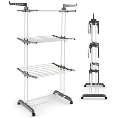 4-tier Clothes Drying Rack-Grey