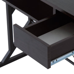 HOMCOM Computer Desk with Display Stand, Sliding Keyboard Tray Drawer and Host Box Shelf Home Office Workstation Dark Brown