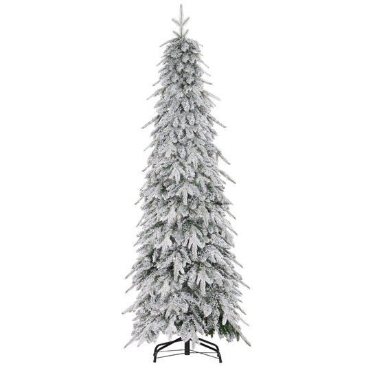 HOMCOM 6ft Snow-Covered Unlit Artificial Christmas Tree