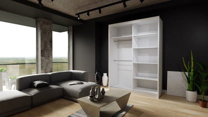 Zeus Sliding Door Wardrobe Multiple Sizes - Available in Oak,Grey, White or Black